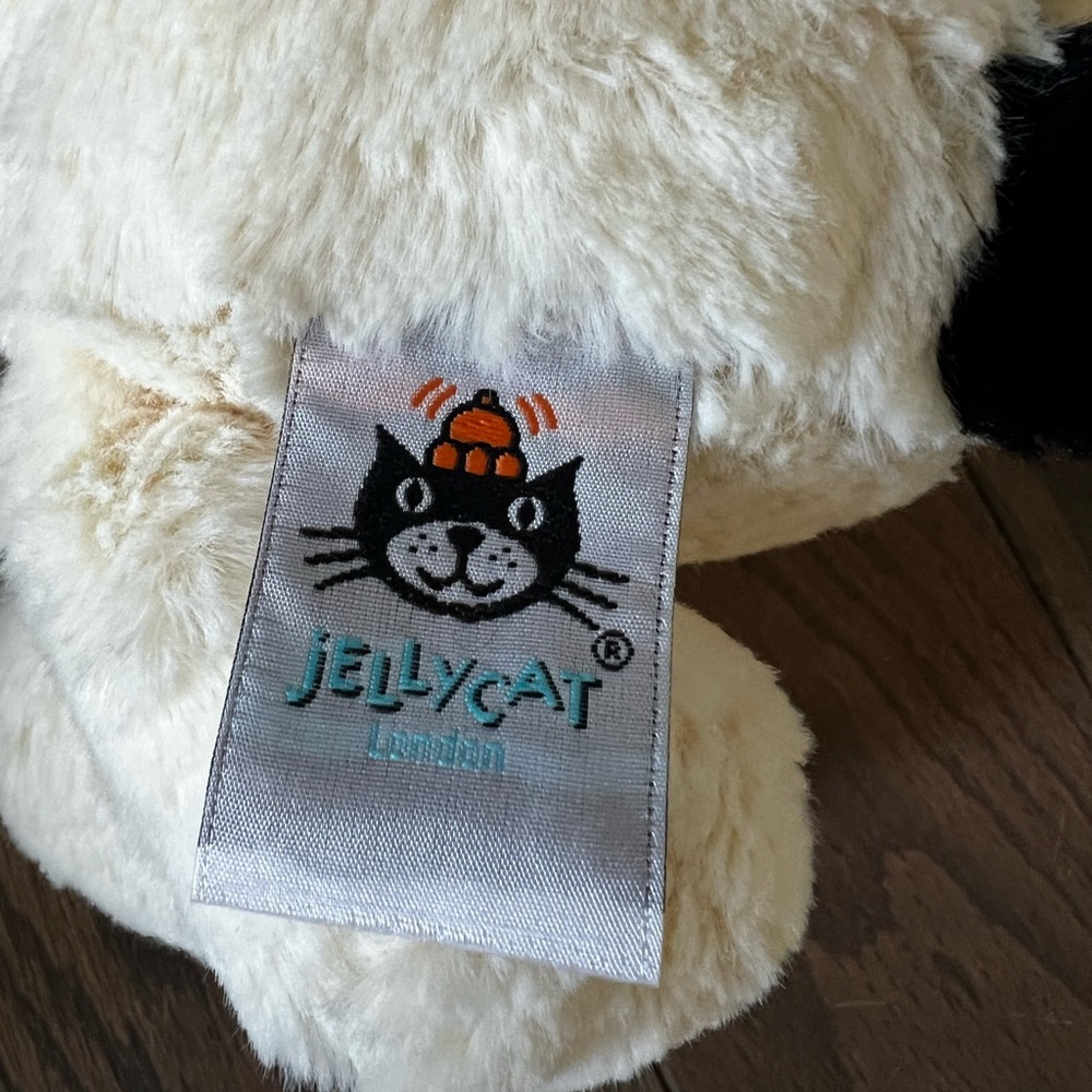 Jellycat Bashful Black & Cream Puppy - Medium 12” - Picture 9 of 12